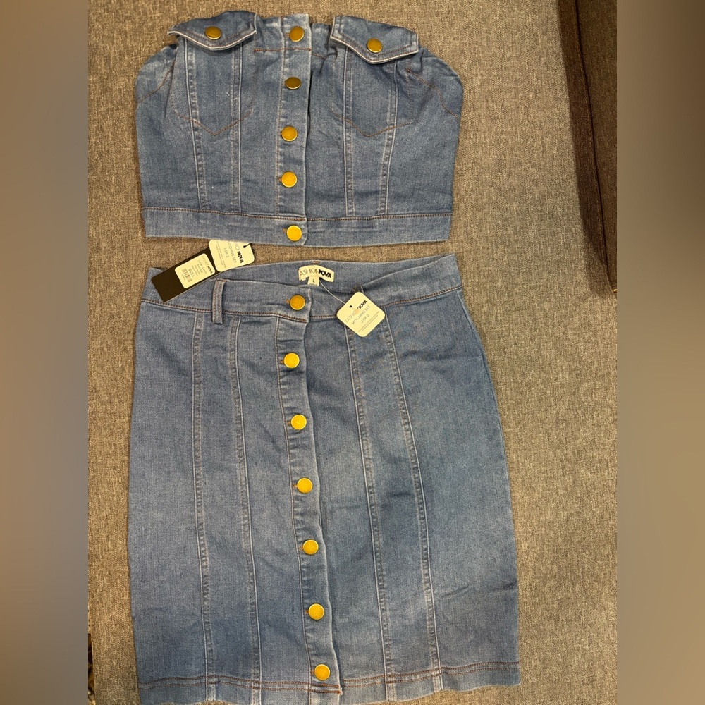 Two piece fashion nova denim set